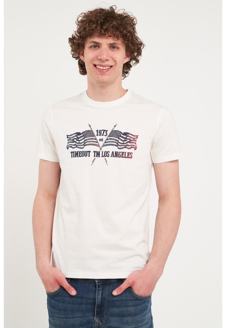 Tricou din bumbac cu decolteu la baza gatului - Snow White