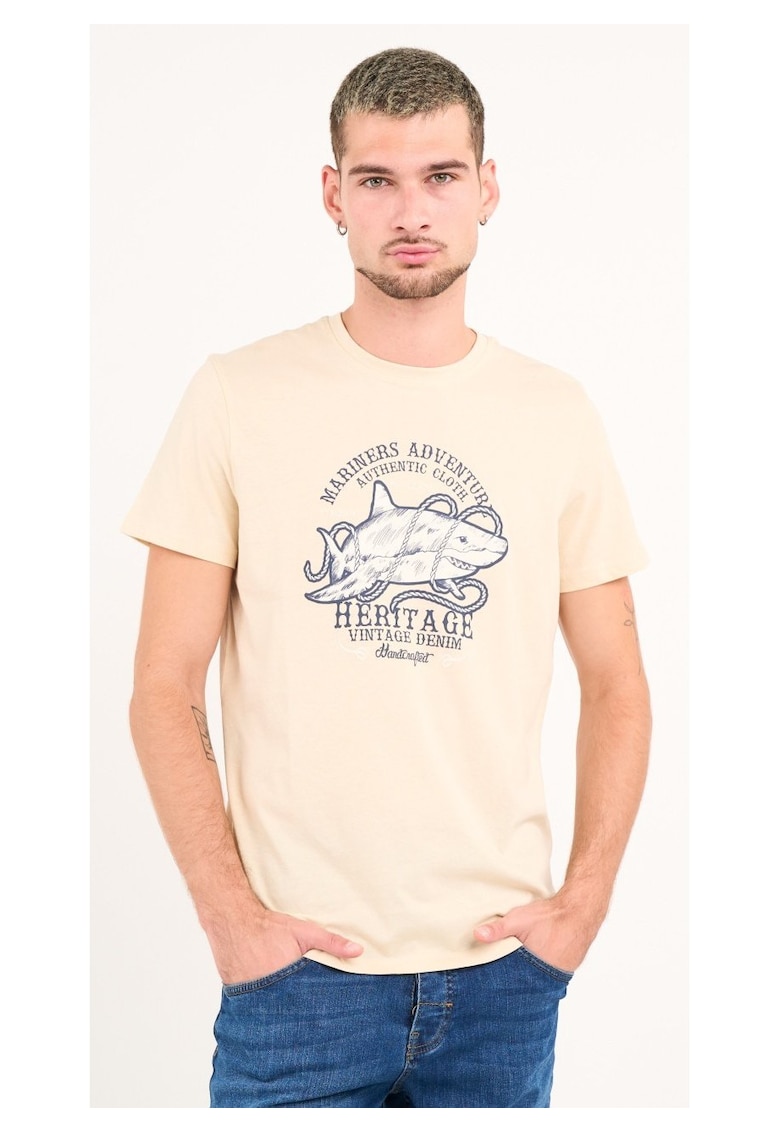 - Tricou barbat cu maneca scurta si imprimeu ( Material: Bumbac - FOG - Tricou barbat cu maneca scurta si imprimeu ( Material: Bumbac - FOG