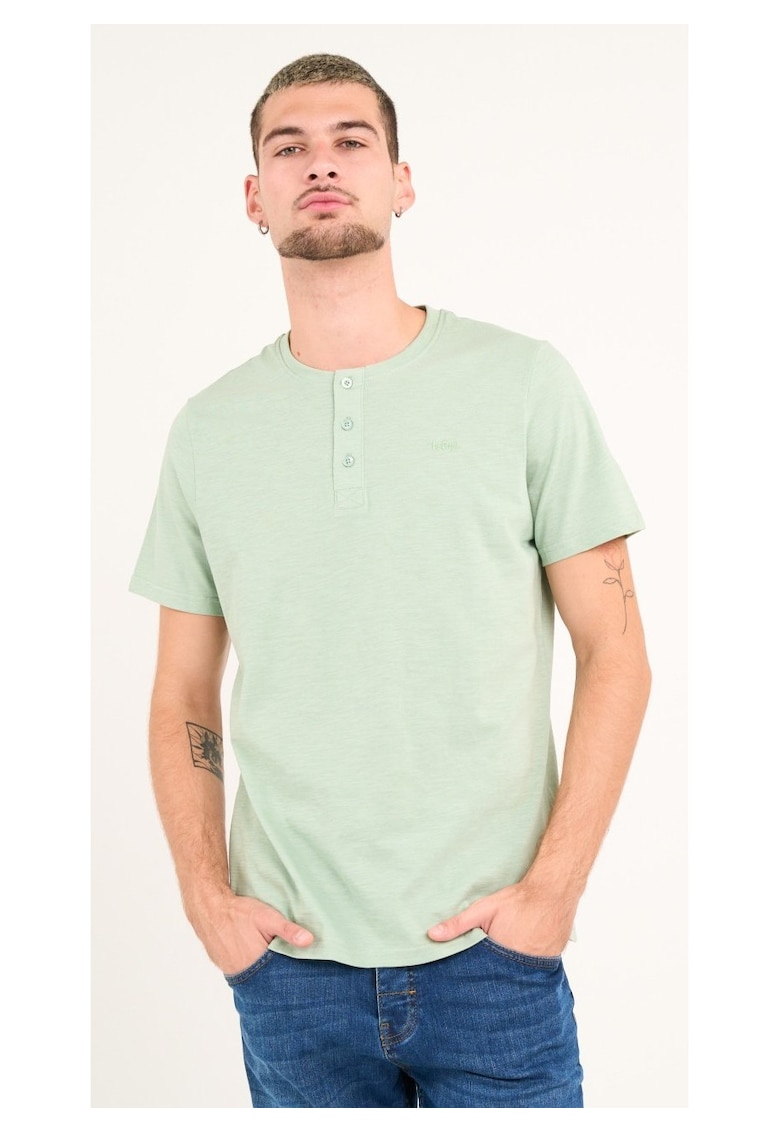 - Tricou barbat cu maneca scurta ( Material: Bumbac - CAMEO GREEN