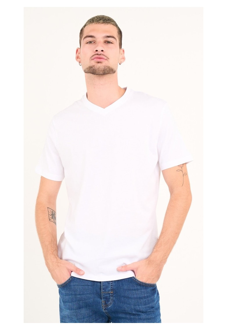 Kenvelo - Tricou barbat cu maneca scurta ( WHITE - Material:Bumbac