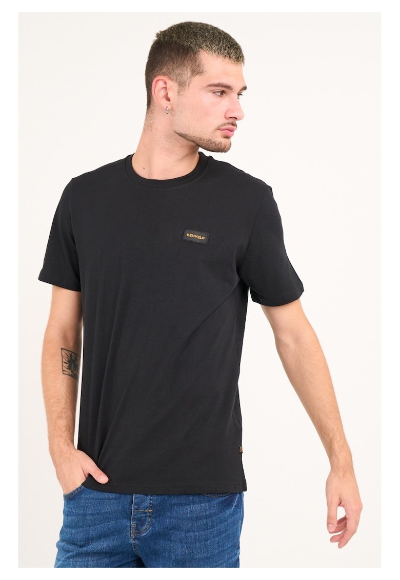 Kenvelo - Tricou barbat cu maneca scurta si logo ( NAVY - Material: Bumbac