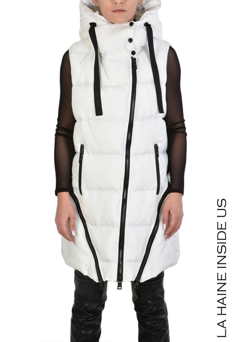 Vesta lunga cu gluga - cu partea de jos detasabila