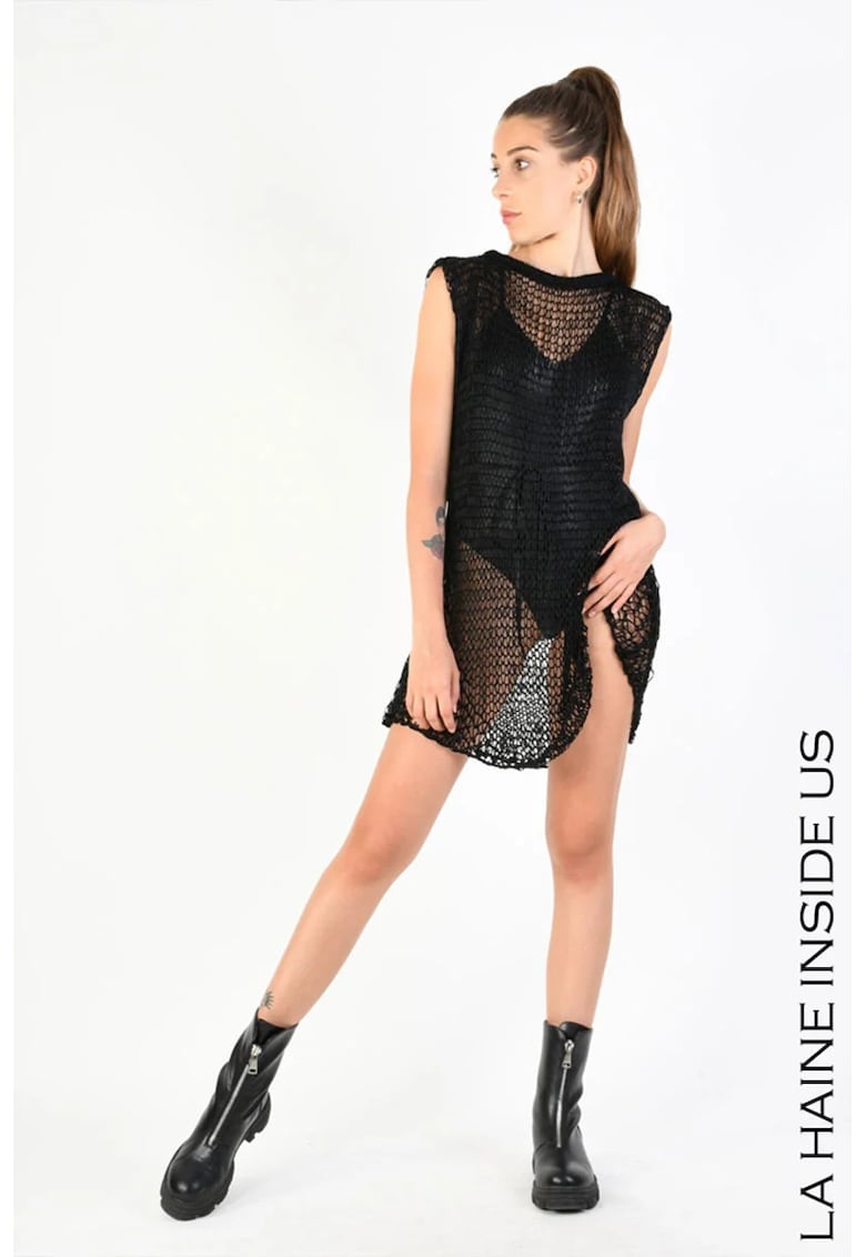 Rochie mini din plasa fara maneci