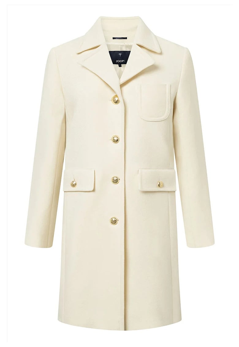 Palton cu buzunare frontale si inchidere la un singur rand de nasturi