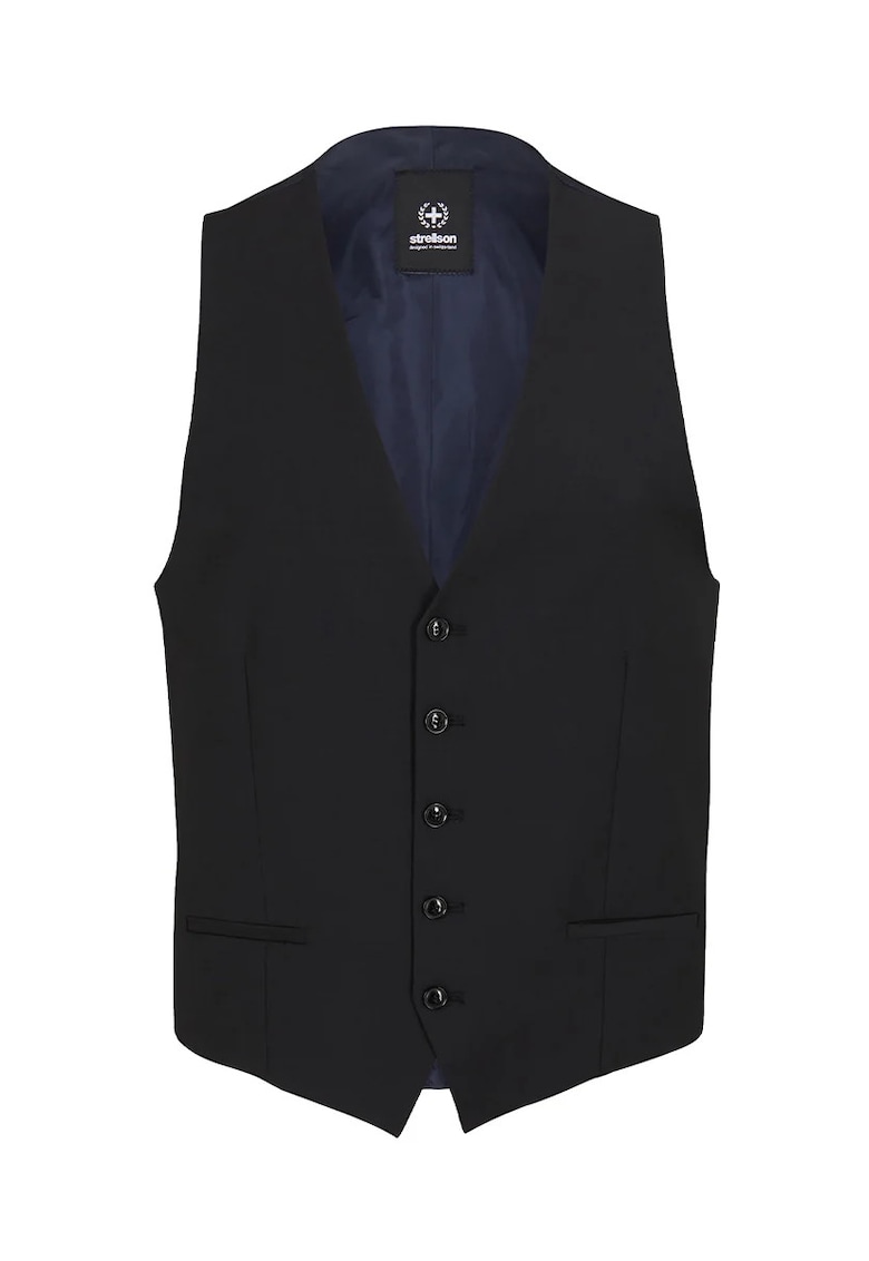 Vesta regular fit cu inchidere printr-un singur rand de nasturi STR1 - Negru