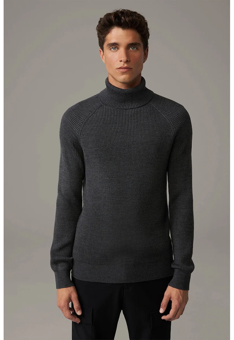 Bluza cu guler inalt cu croi clasic texturata Bluza cu guler inalt cu croi clasic texturata