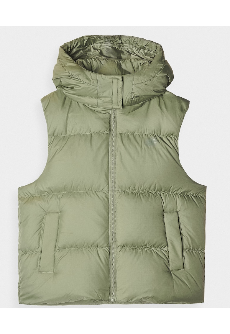 Vesta scurta umplutura naturala - kaki - poliester