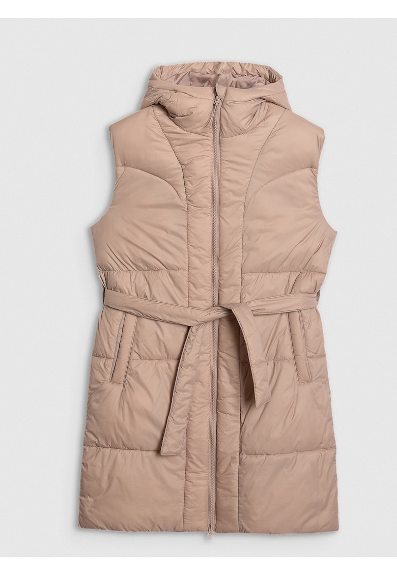 Vesta Lunga cu Gluga Bej Outdoor