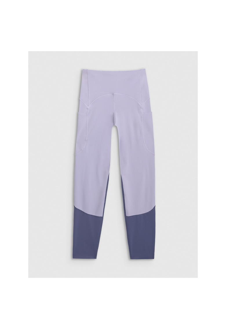 Colanti Sportivi Dama Albastru cu TalieColantiTalie Inalta si Uscare Rapida - Pentru Training - Material Poliester - Sezon AW25 - M