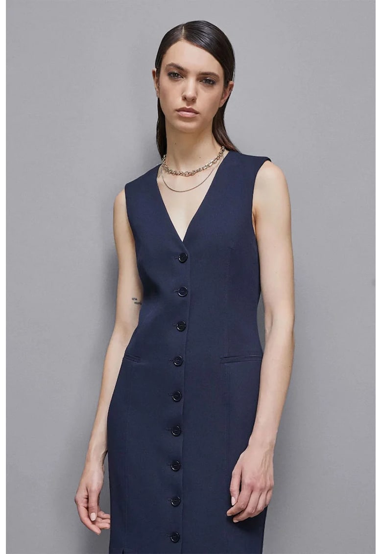 Rochie midi cu inchidere prin nasturi