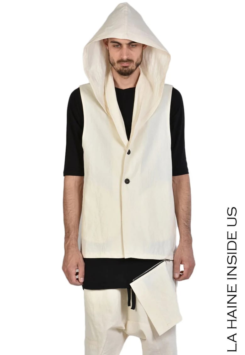 Vesta cu prindere nasturi - asimetrica - cu partea de jos detasabila