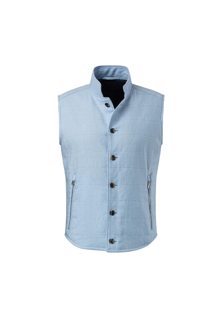 Vesta regular fit cu buzunare frontale si inchidere prin nasturi