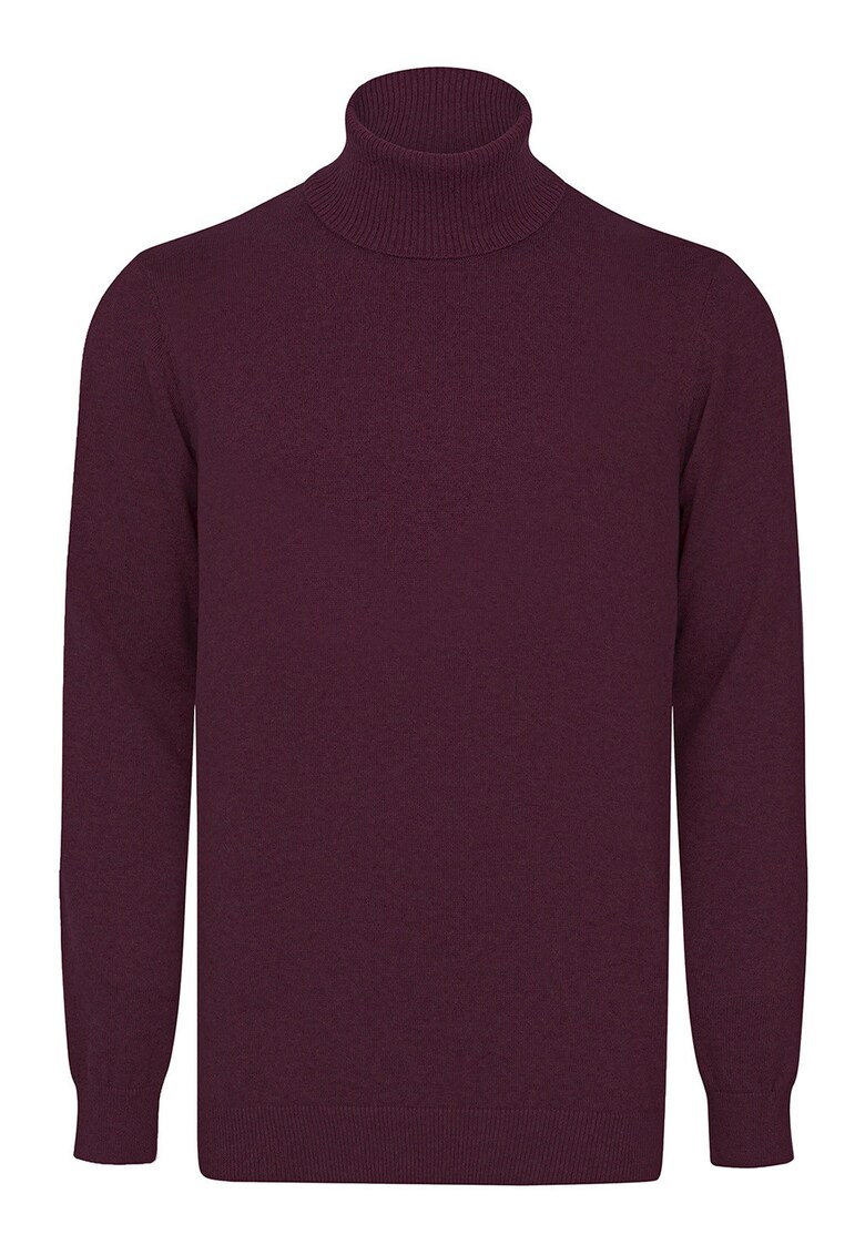 Pulover de bumbac cu guler inalt