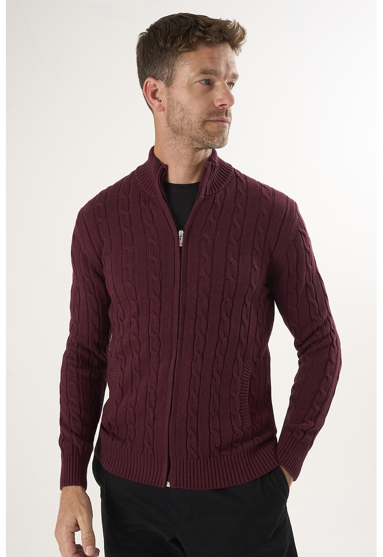 Pulover uni de bumbac cu fermoar