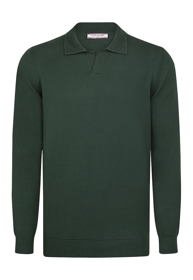 Pulover tricotat cu guler polo