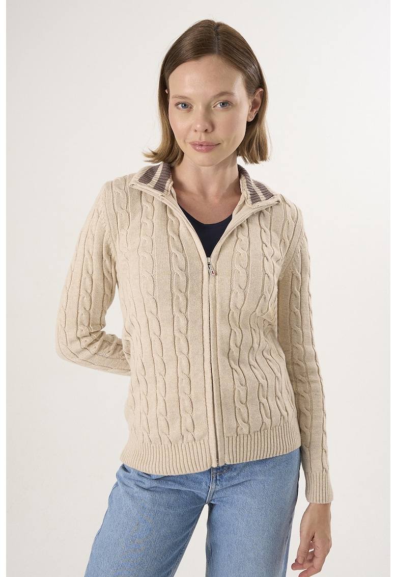 Pulover de bumbac cu fermoar