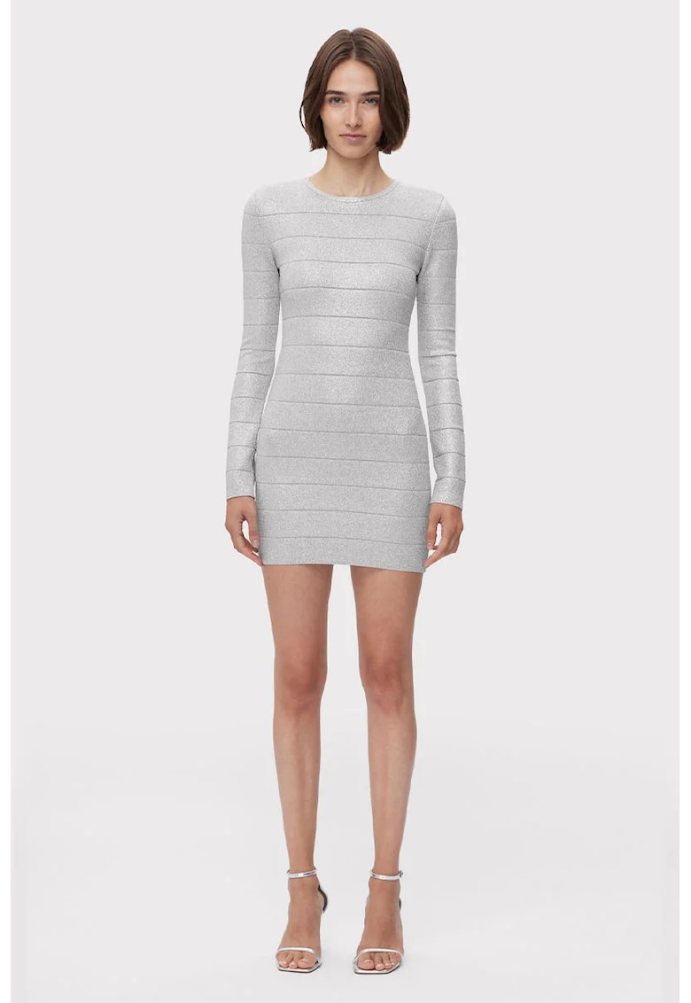 Rochie mini cu decolteu rotund si inchidere cu fermoar