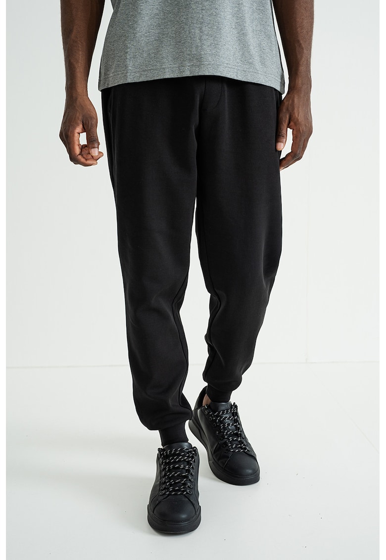 Pantaloni uni de trening din amestec de bumbac