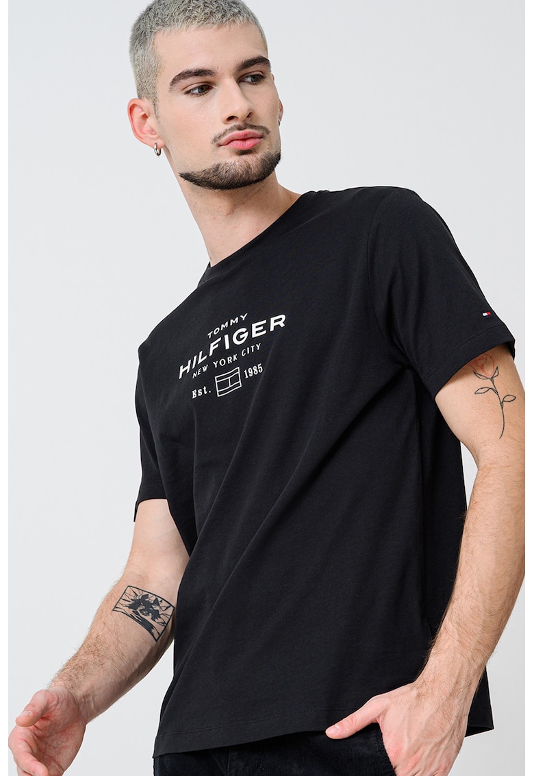 Tricou regular-fit cu imprimeu logo - Alb/Negru
