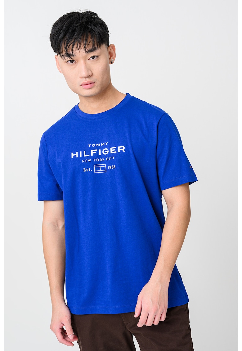 Tricou regular-fit cu imprimeu logo - Albastru royal/Alb optic