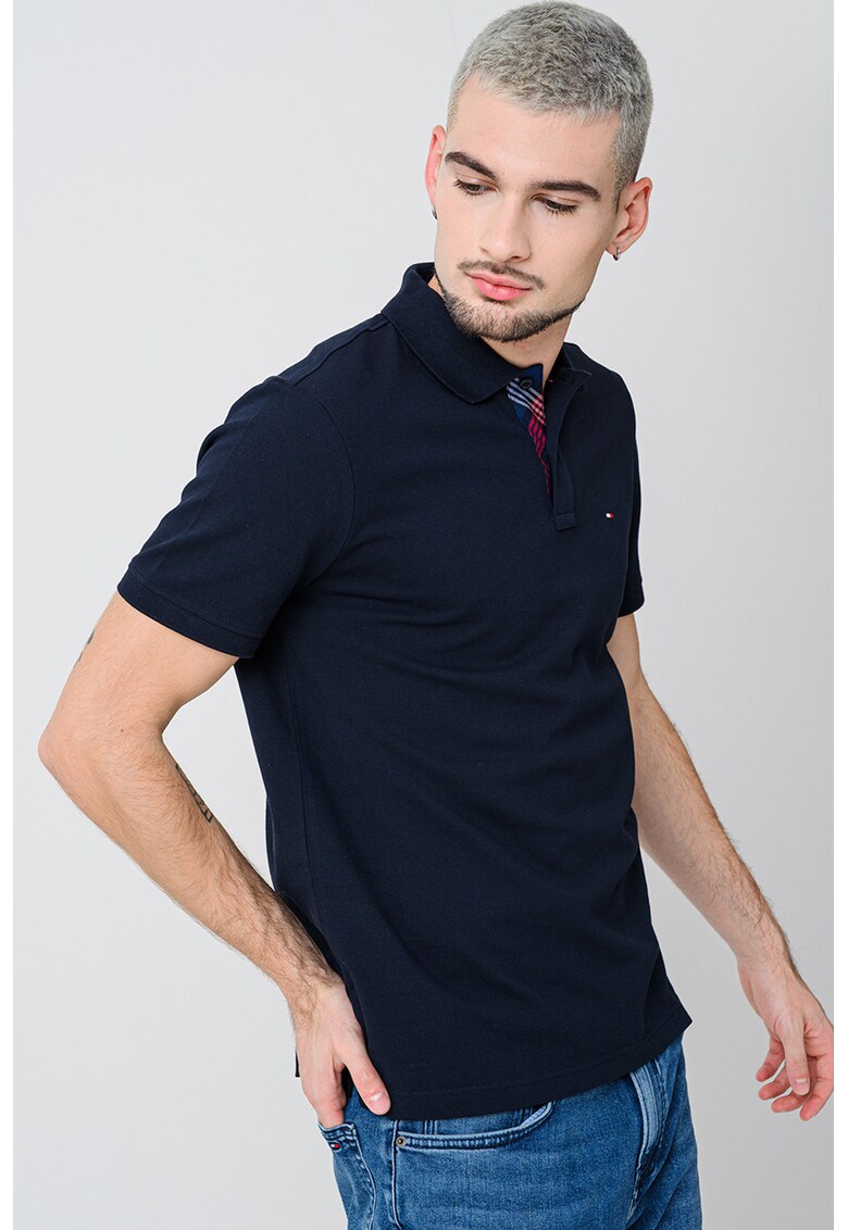 Tricou polo din amestec de bumbac organic - Albastru ultramarin