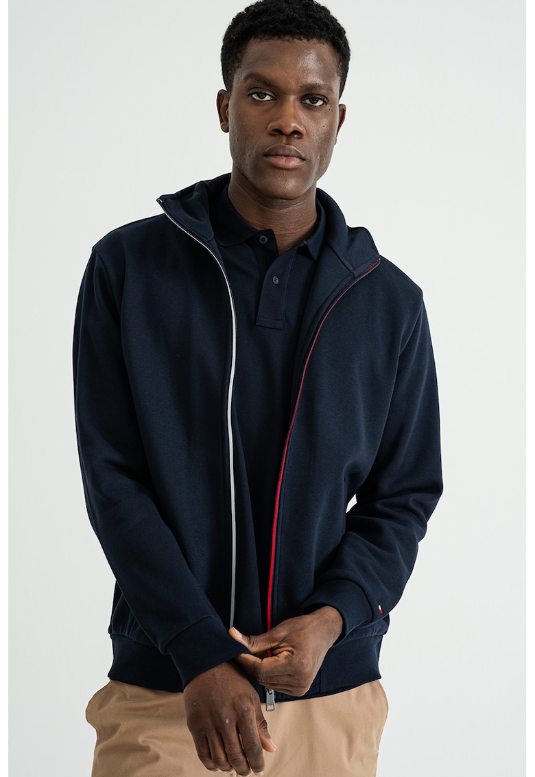 Bluza de trening din amestec de bumbac organic cu fermoar