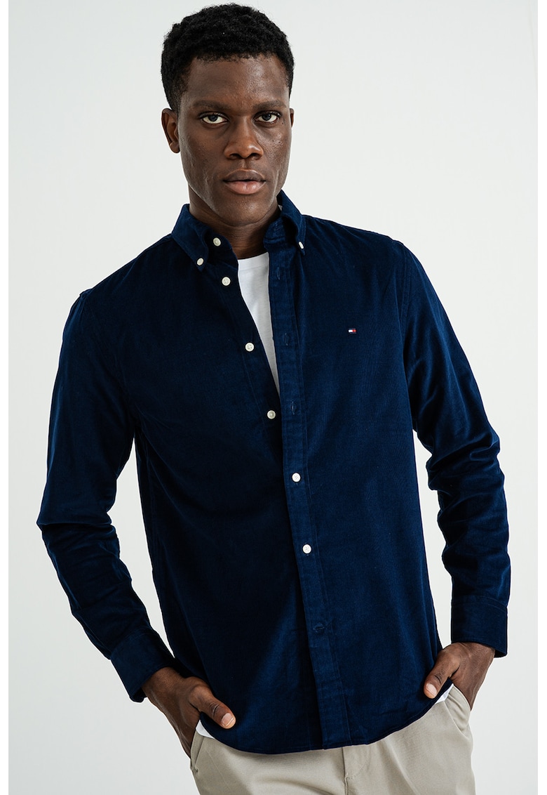 Camasa din denim cu guler Oxford