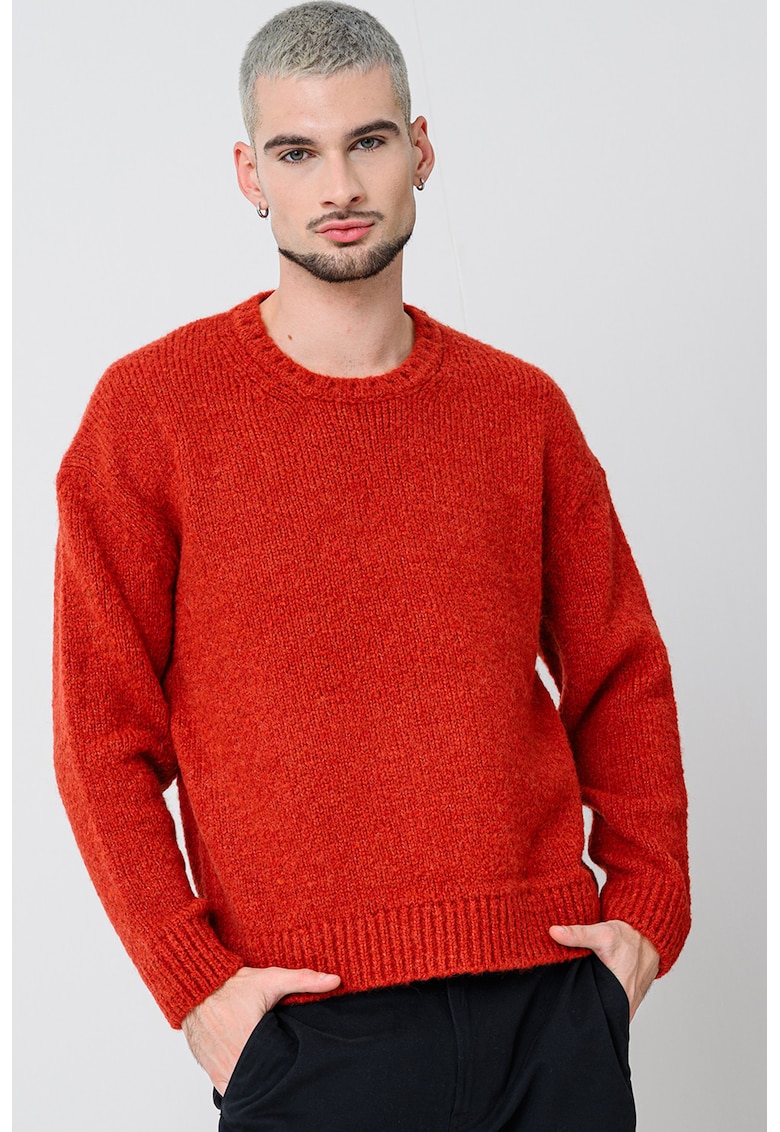 Pulover din amestec de lana alpaca a cu maneci cazute