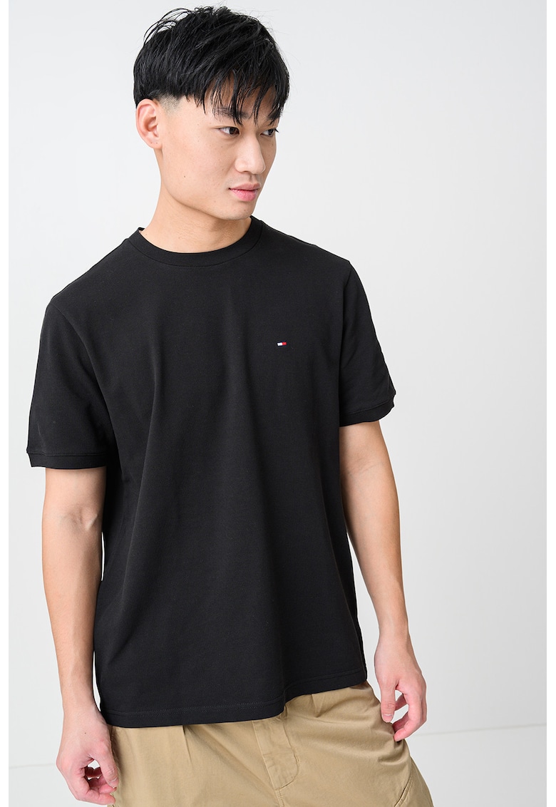 Tricou din amestec de bumbac organic si logo discret brodat