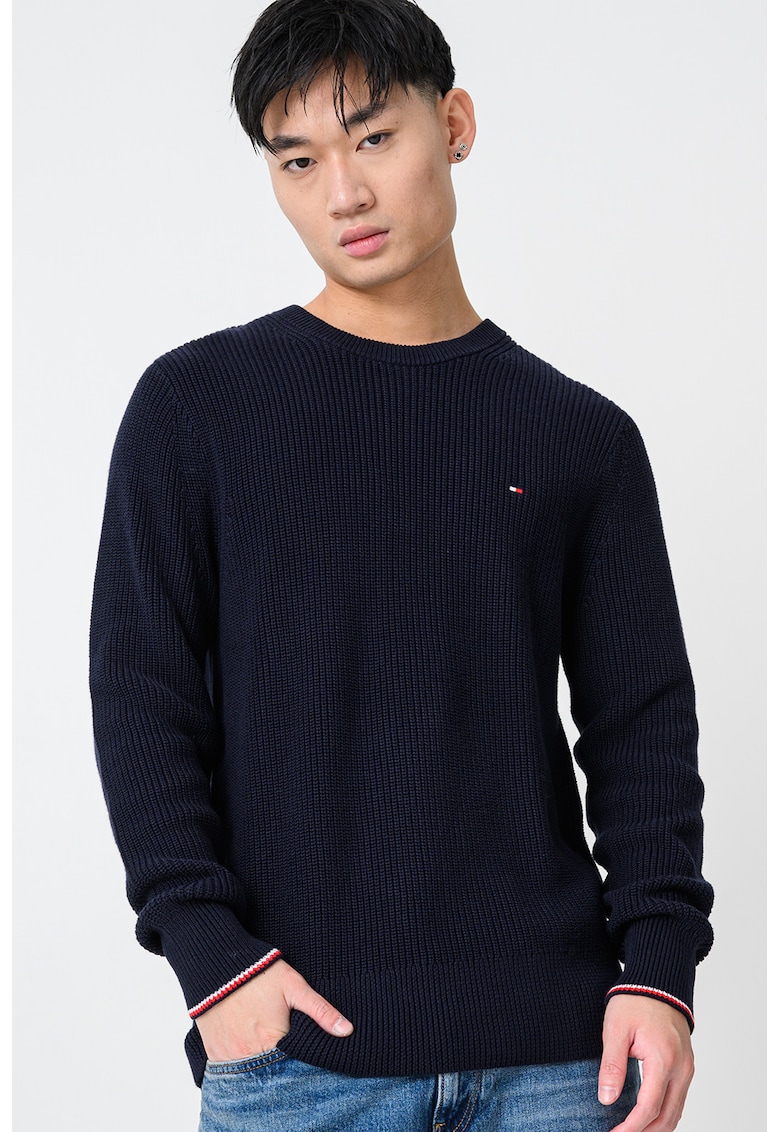 Pulover slim-fit din bumbac organic