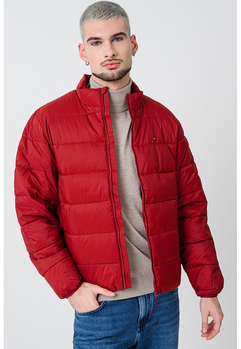 Geaca matlasata cu guler mediu - Visiniu