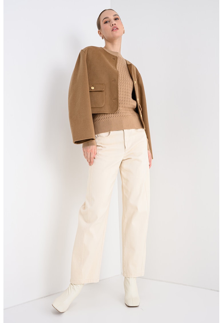 Pulover din bumbac organic cu model torsade