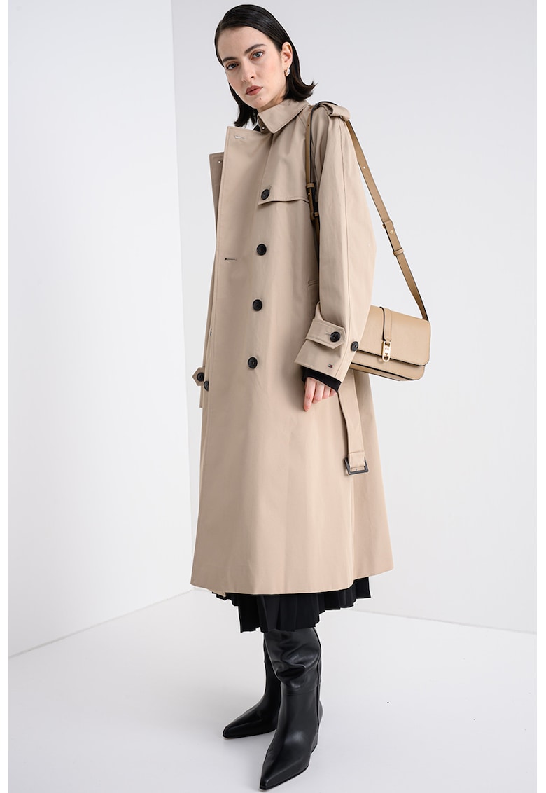 Trenci din bumbac organic cu o curea