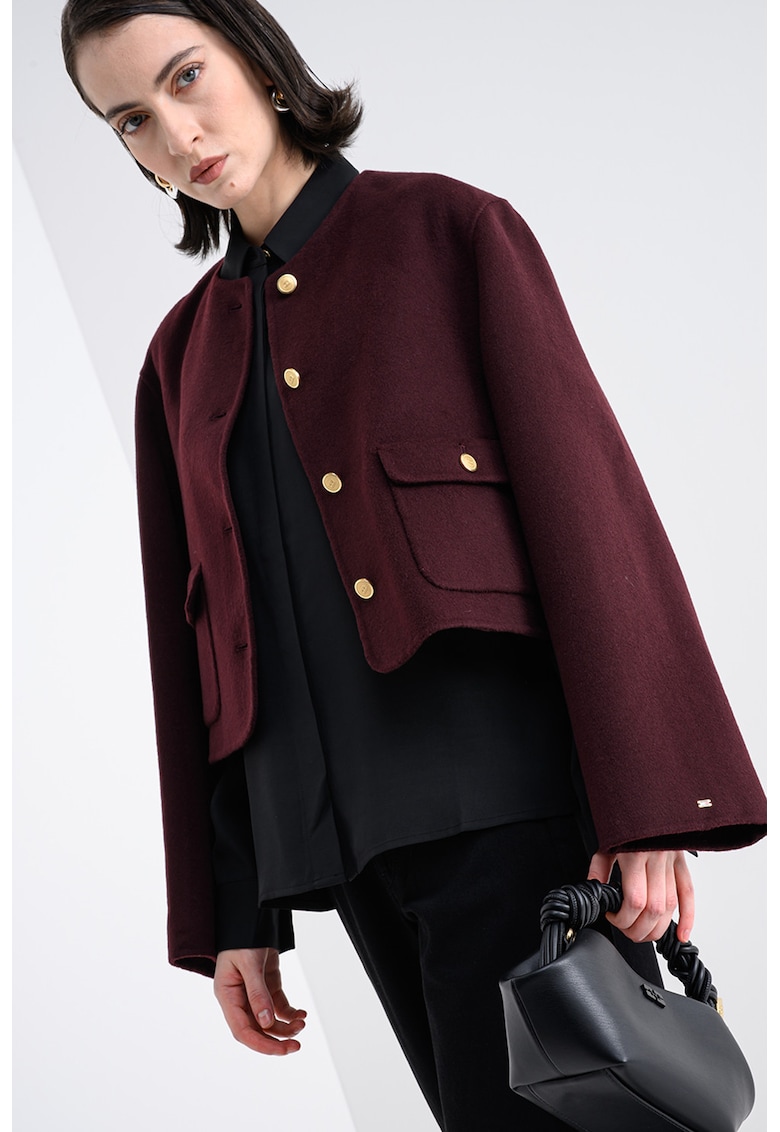 Camasa uni cu guler fixat cu nasturi - Negru