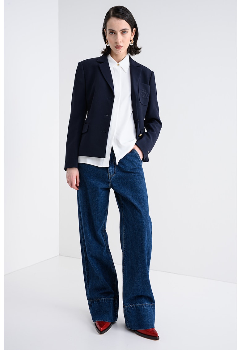 Sacou slim fit cu nasturi si revere decupate