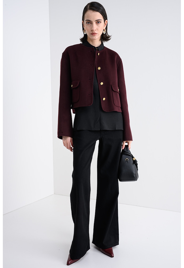 Sacou crop din amestec de lana