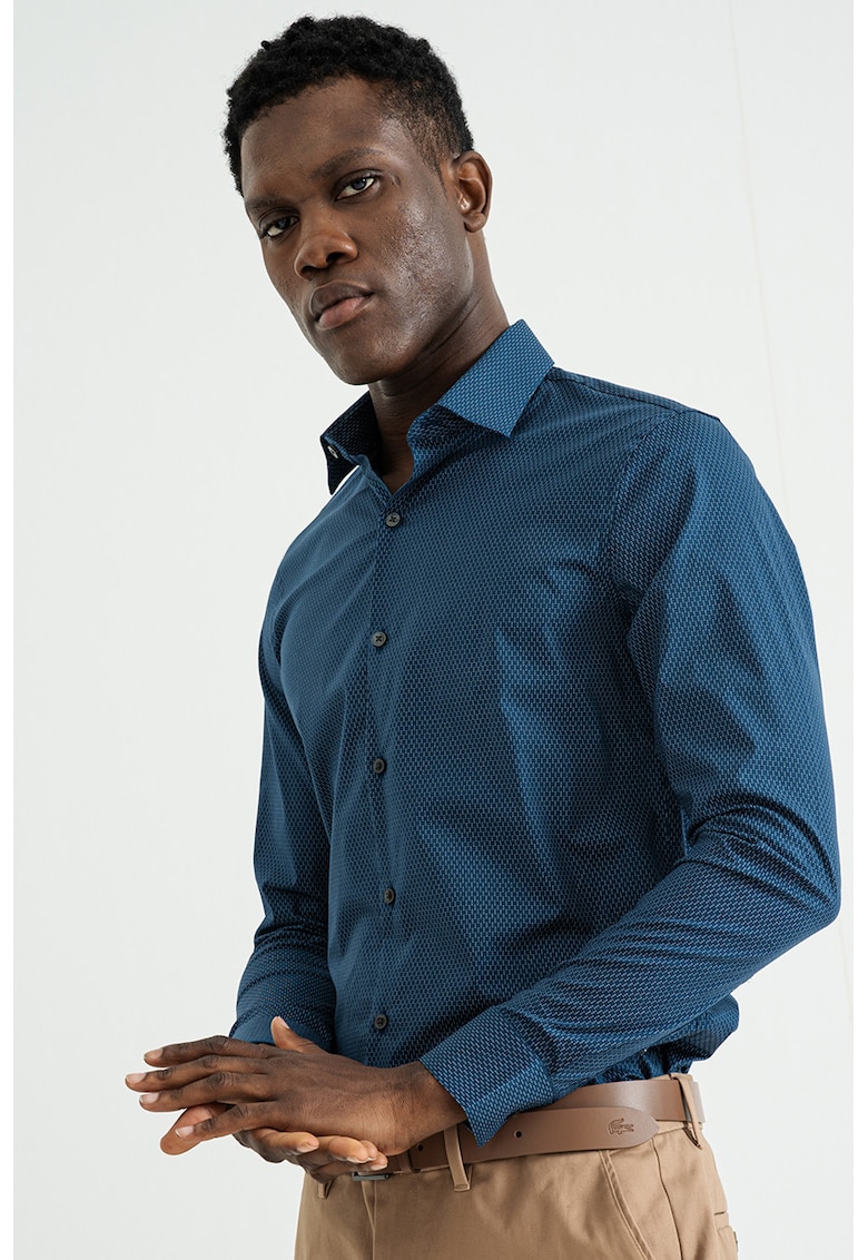 Camasa uni slim fit - Albastru inchis