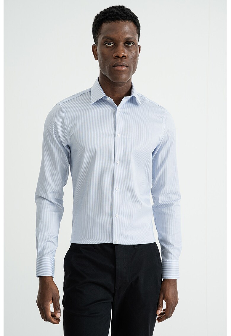 Camasa regular fit din amestec de bumbac