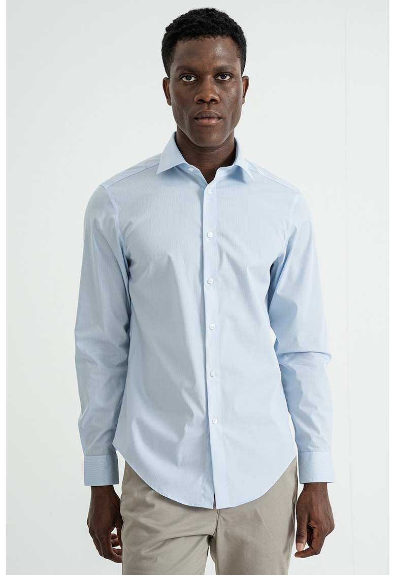 Camasa regular fit din amestec de bumbac
