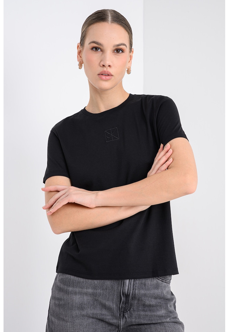 Tricou uni cu croiala regular-fit - Negru