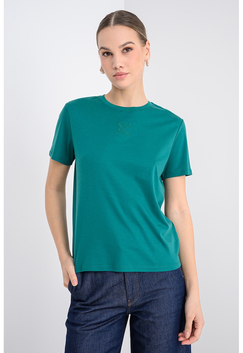 Tricou uni cu croiala regular-fit - Verde englez