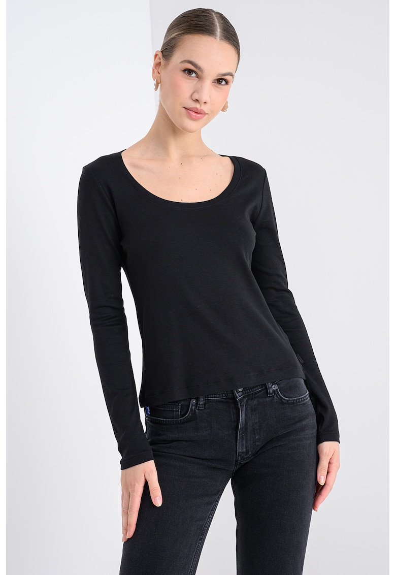 Bluza uni cu decolteu rotund