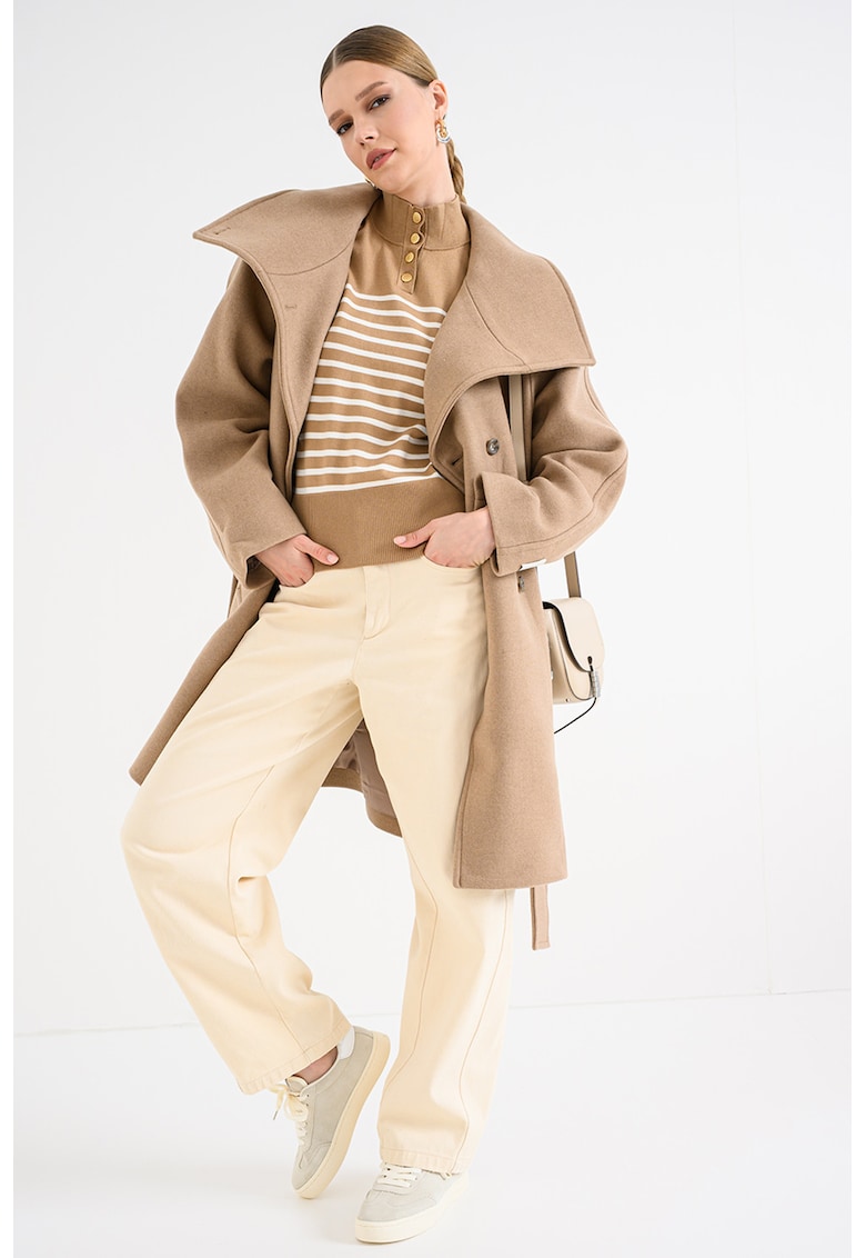 Palton supradimensionat cu model uni