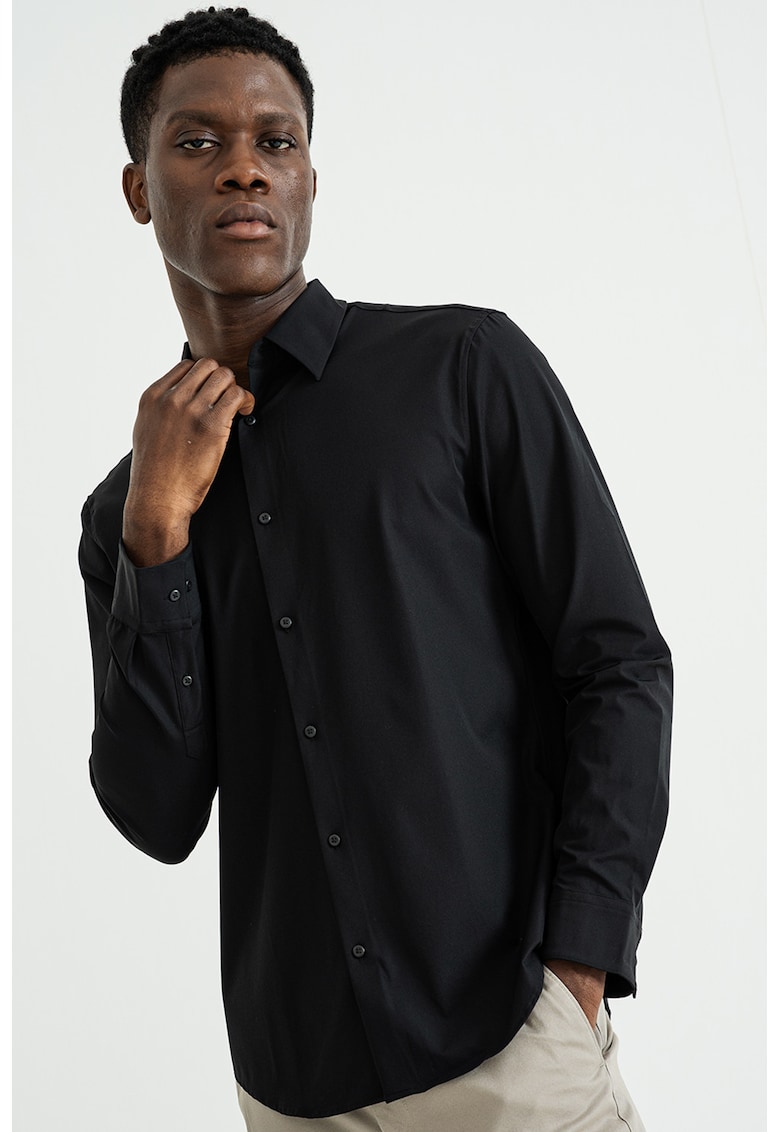 Camasa uni slim fit - Negru