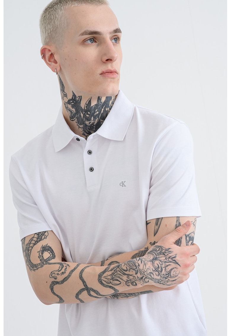 Tricou polo din bumbac - Alb