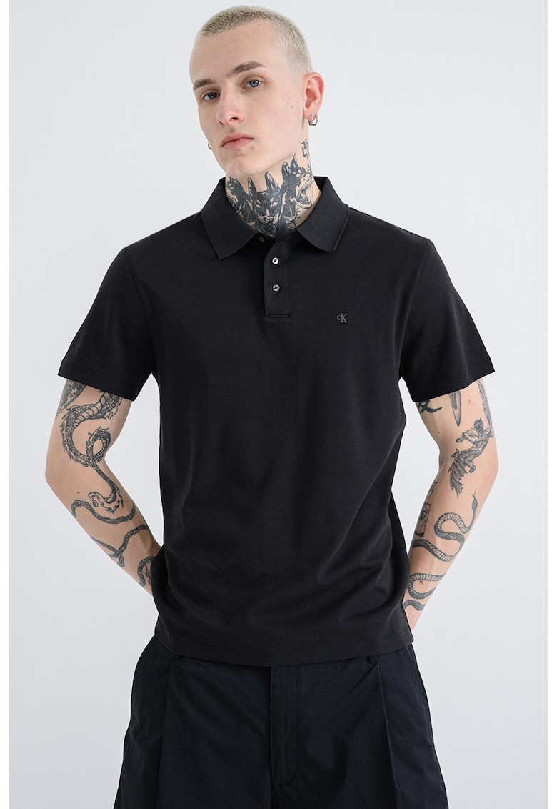 Tricou polo din bumbac - Negru