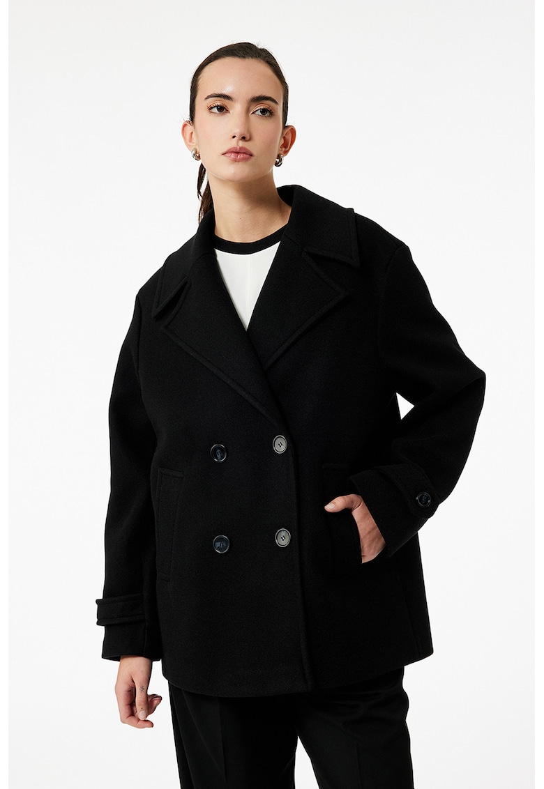 Haina cu doua randuri de nasturi - Negru