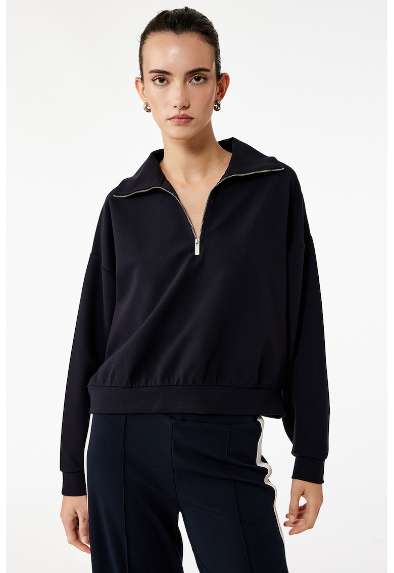 Bluza uni de trening cu fermoar scurt