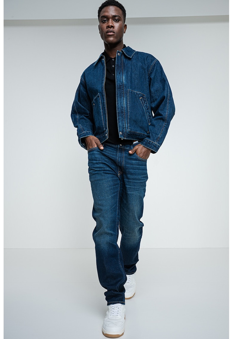 Jacheta din denim cu fermoar