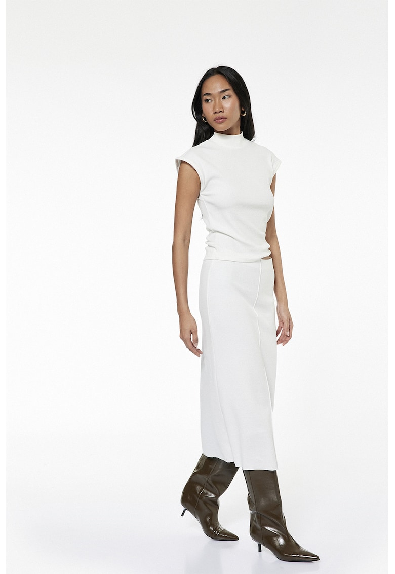 Fusta midi tricotata fin